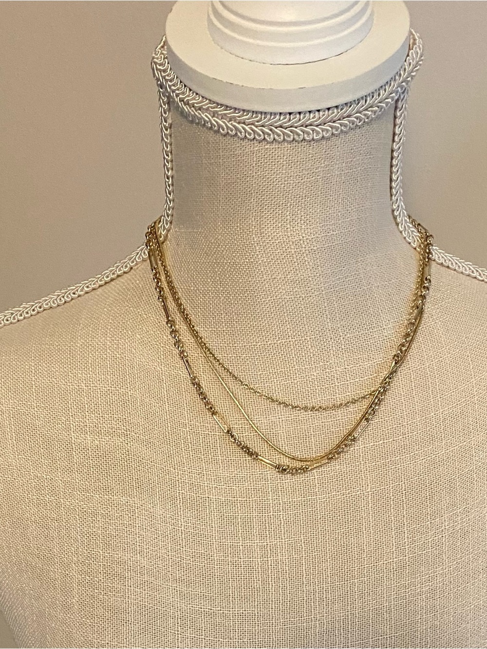 J. Crew Factory Gold Layered Delicate Chain Necklace